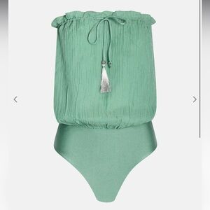NWT Hanne Bloch Silk One Piece Swim Suit in Seafoam- Silk Bathing Suit
